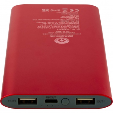 Logo trade promotional gift photo of: Juice 8000 mAh Type-C recycled aluminium wireless power bank