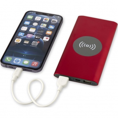 Logo trade promotional merchandise image of: Juice 8000 mAh Type-C recycled aluminium wireless power bank