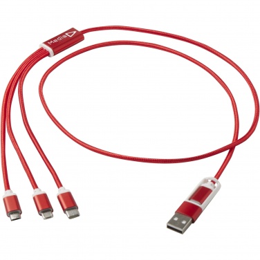 Logo trade promotional giveaways picture of: Versatile 5-1 recycled aluminium charging cable