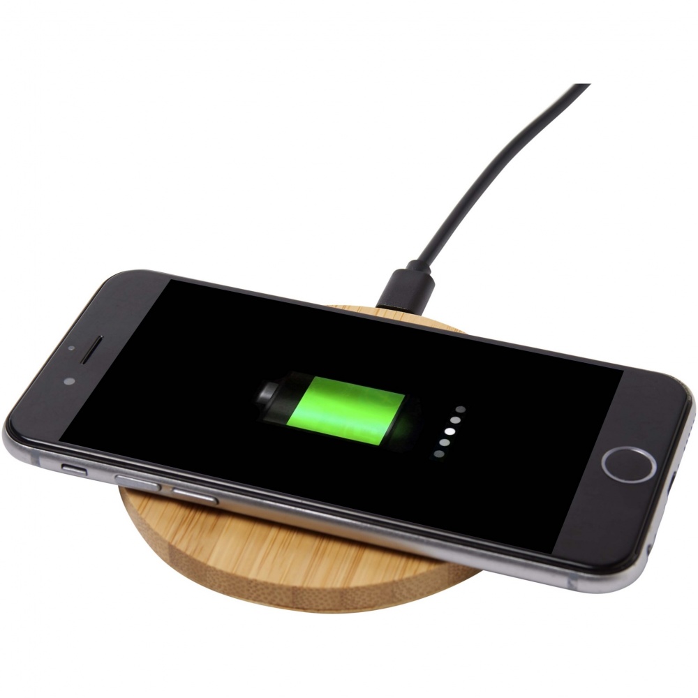 Logotrade corporate gift picture of: Essence 15W bamboo wireless charging pad