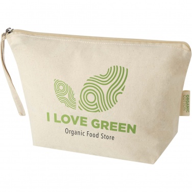 Logo trade corporate gift photo of: Orissa 180 g/m² organic large accessory pouch 3L