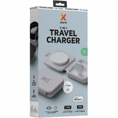 Logo trade business gift photo of: Xtorm XWF21 15W foldable 2-in-1 wireless travel charger