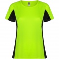 Shanghai short sleeve women's sports t-shirt, Fluor Green / Solid black