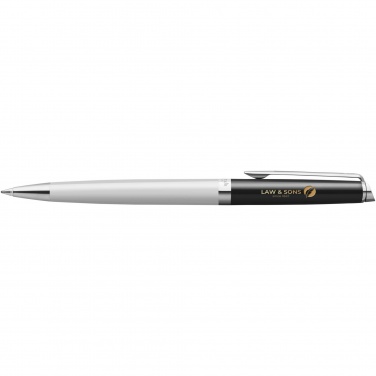 Logotrade promotional gift image of: Hemisphere colour blocking ballpoint pen with palladium trim