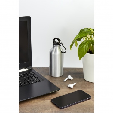 Logo trade promotional merchandise image of: Oregon 400 ml aluminium water bottle with carabiner