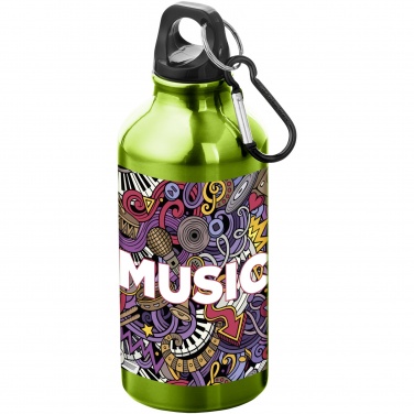 Logotrade promotional giveaway picture of: Oregon 400 ml aluminium water bottle with carabiner