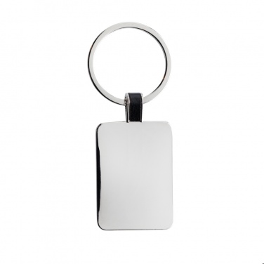 Logo trade promotional giveaways picture of: RCS recycled zinc alloy rectangle keyring