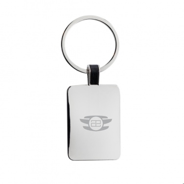 Logotrade promotional merchandise picture of: RCS recycled zinc alloy rectangle keyring