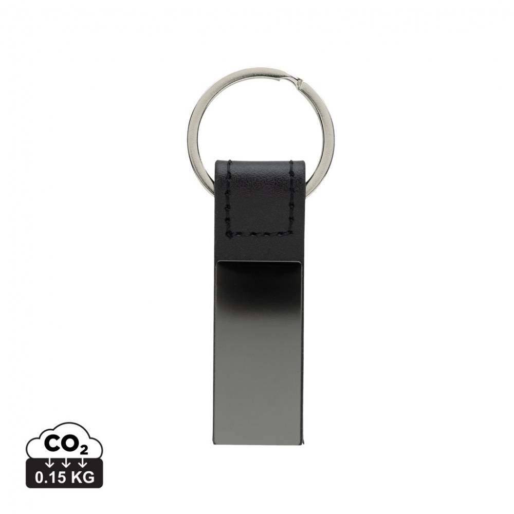 Logo trade promotional product photo of: Luxury PU keychain RCS recycled zinc alloy