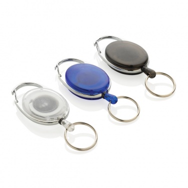 Logo trade promotional gift photo of: RCS recycled ABS roller clip keychain