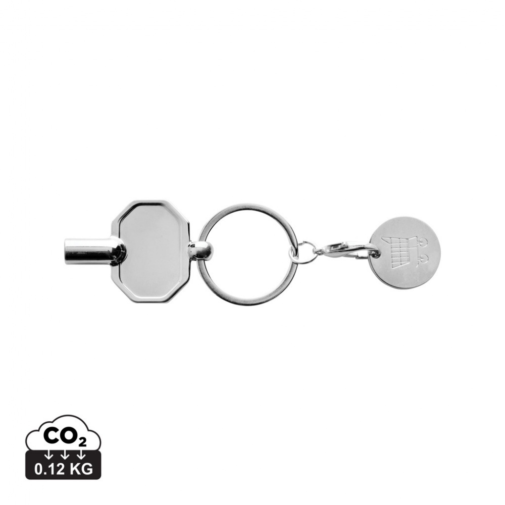 Logotrade promotional giveaways photo of: RCS recycled zinc alloy radiator key keychain with coin