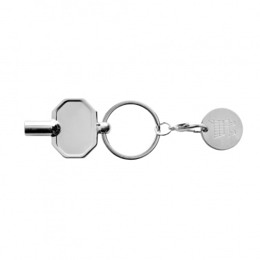 Logo trade promotional gift photo of: RCS recycled zinc alloy radiator key keychain with coin