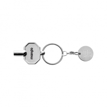 Logo trade promotional item photo of: RCS recycled zinc alloy radiator key keychain with coin