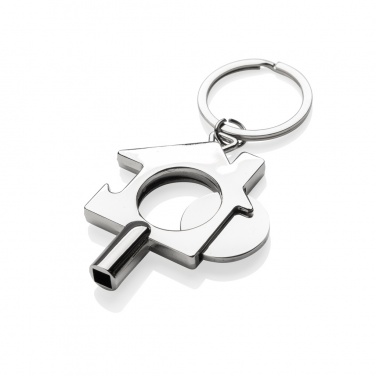 Logo trade promotional items image of: RCS recycled zinc alloy 3 in 1 keychain
