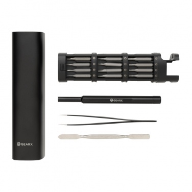Logo trade corporate gifts image of: Gear X RCS recycled aluminum precision screwdriver set 46 pc