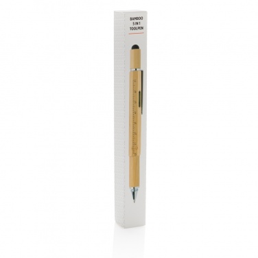 Logo trade business gifts image of: Bamboo 5-in-1 toolpen