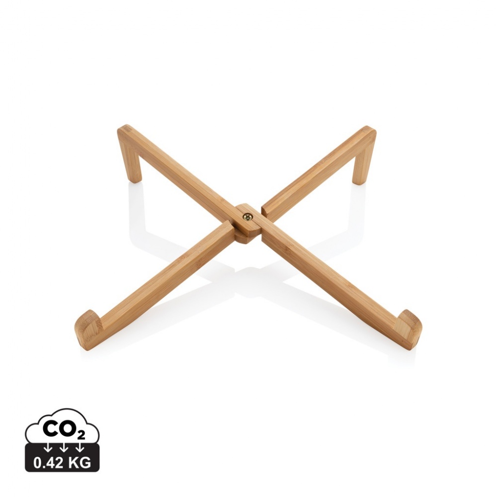 Logotrade promotional item picture of: Bamboo portable laptop stand