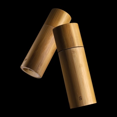 Logo trade promotional merchandise image of: Ukiyo bamboo salt and pepper mill set