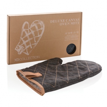 Logo trade promotional gift photo of: Deluxe canvas oven mitt