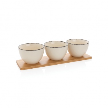 Logotrade promotional giveaways photo of: Ukiyo 3pc serving bowl set with bamboo tray