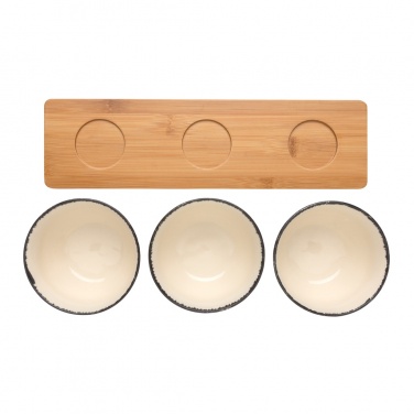 Logotrade promotional gift image of: Ukiyo 3pc serving bowl set with bamboo tray