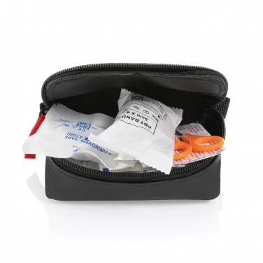 Logo trade promotional giveaways image of: RCS recycled nubuck PU pouch first aid set mailable