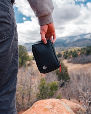 Logotrade promotional item picture of: RCS recycled nubuck PU pouch  first aid set