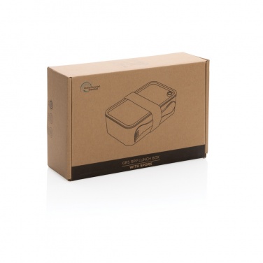 Logotrade promotional product picture of: GRS recycled PP lunch box with spork