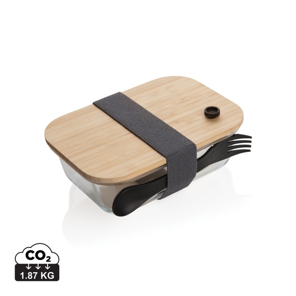 Logo trade promotional product photo of: Glass lunchbox with bamboo lid