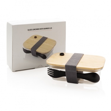 Logotrade promotional product picture of: Glass lunchbox with bamboo lid