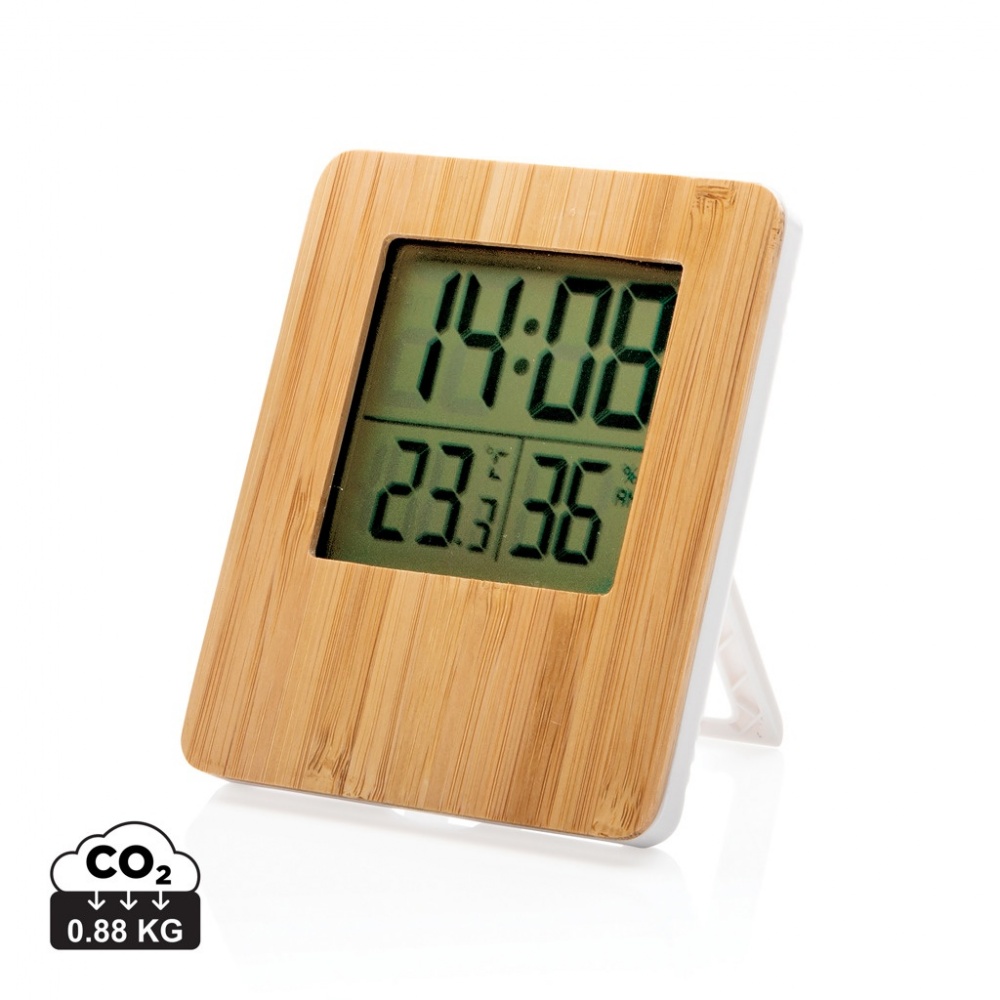 Logo trade business gift photo of: Bamboo weather station