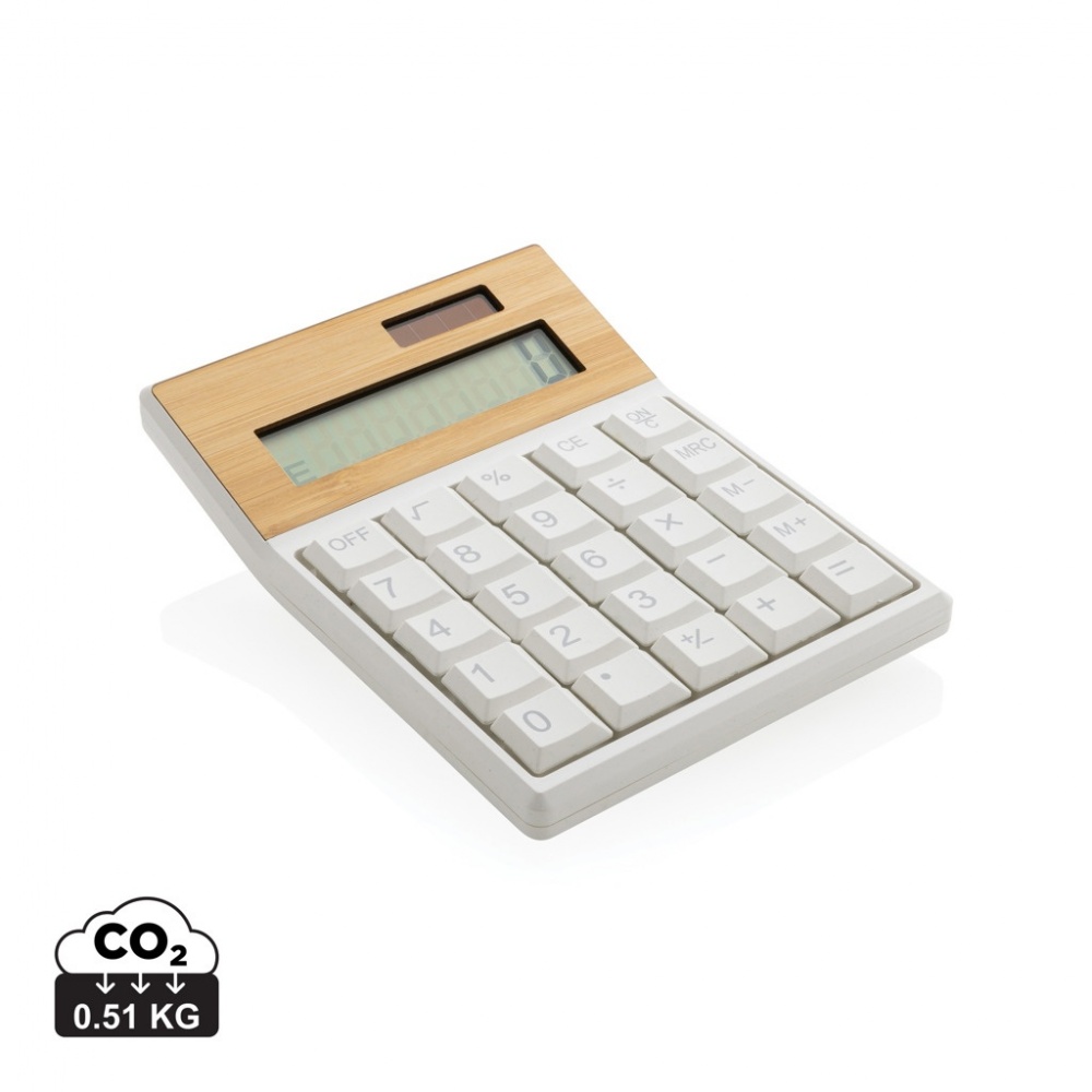 Logo trade promotional gifts picture of: Utah RCS recycled plastic and  bamboo calculator