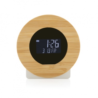 Logotrade promotional items photo of: Utah RCS rplastic and bamboo LCD desk clock