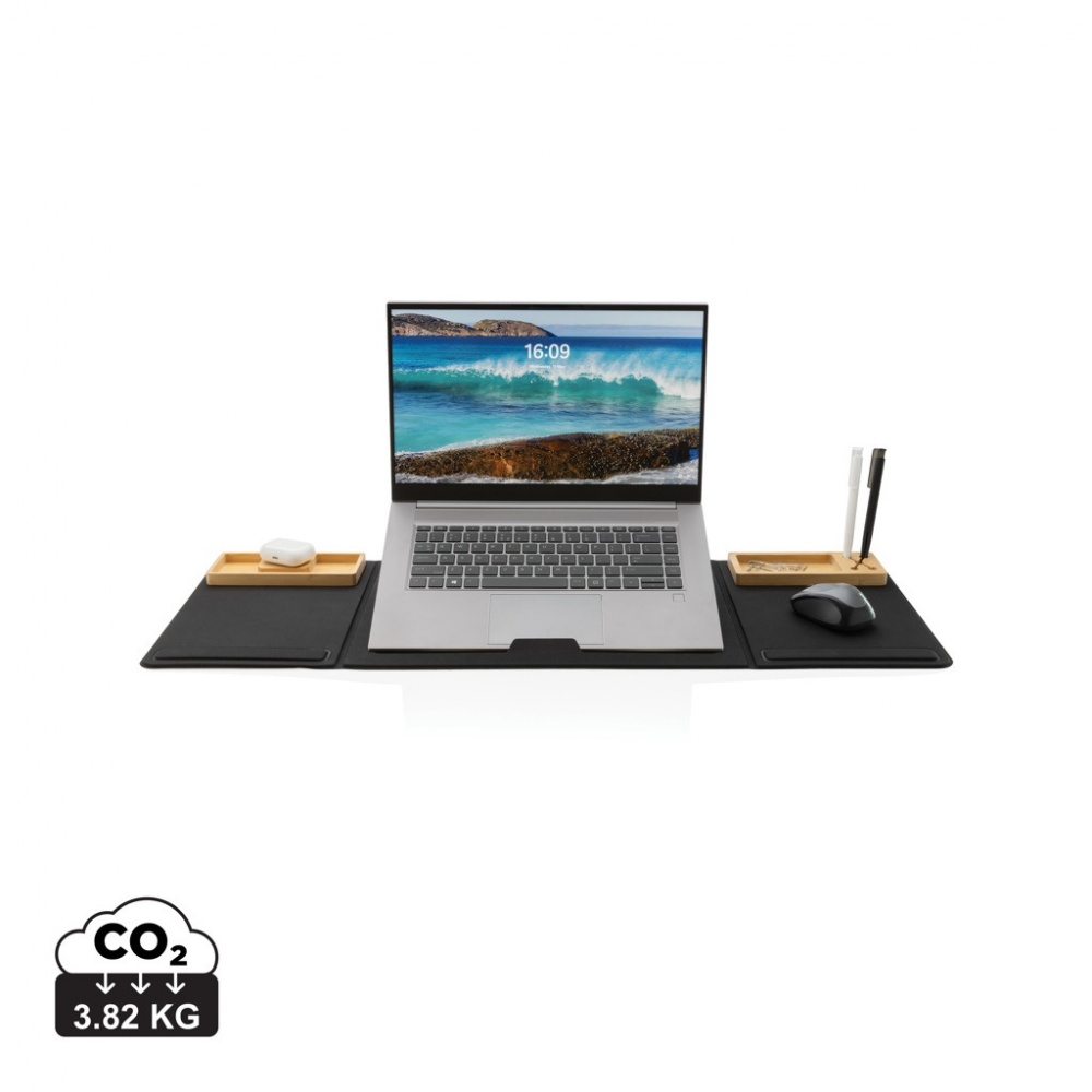Logo trade business gifts image of: Impact AWARE RPET Foldable desk organizer with laptop stand
