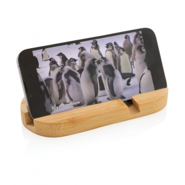 Logo trade promotional items picture of: Bamboo tablet and phone holder