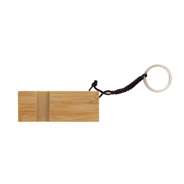 Logo trade advertising products picture of: Standkey bamboo keychain phone stand
