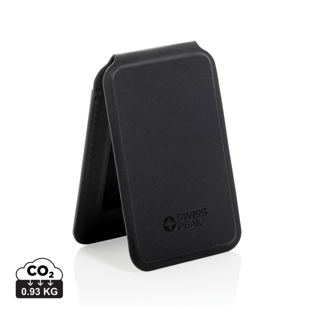 Logotrade promotional merchandise photo of: Magstand RCS recycled PU magnetic phone wallet with stand