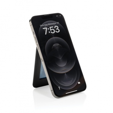 Logo trade promotional giveaways image of: Magstand RCS recycled PU magnetic phone wallet with stand