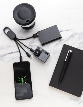 Logo trade promotional item photo of: 4-in-1 cable with carabiner clip