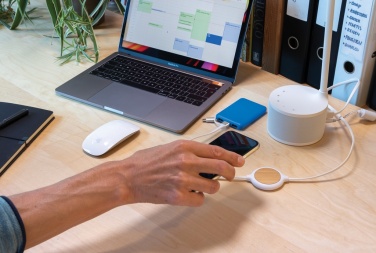 Logotrade promotional giveaways photo of: 3-in-1 cable with 5W bamboo wireless charger