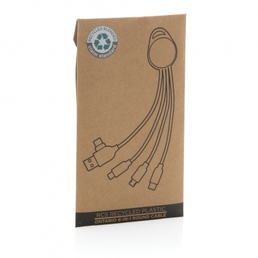 Logotrade promotional product image of: RCS recycled plastic Ontario 6-in-1 round cable