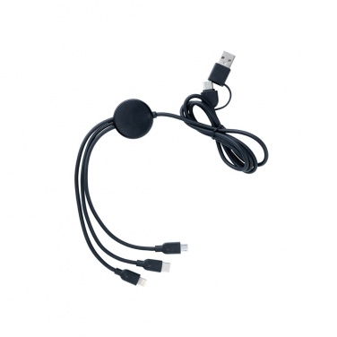 Logotrade corporate gift image of: RCS recycled TPE and recycled plastic 6-in-1 cable