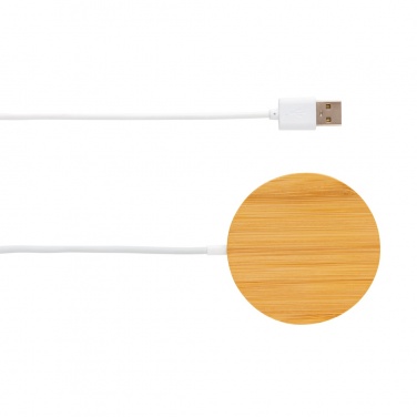 Logotrade promotional gift image of: 10W bamboo magnetic wireless charger