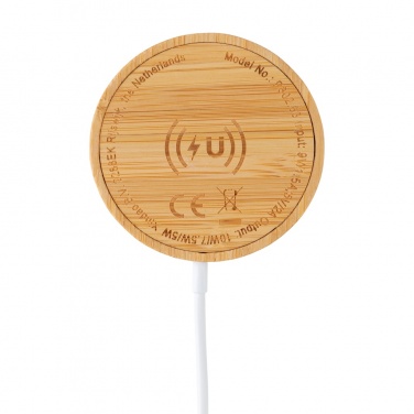 Logotrade promotional merchandise picture of: 10W bamboo magnetic wireless charger