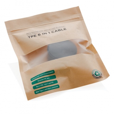 Logo trade promotional gift photo of: RCS standard recycled plastic and TPE 6-in-1 cable