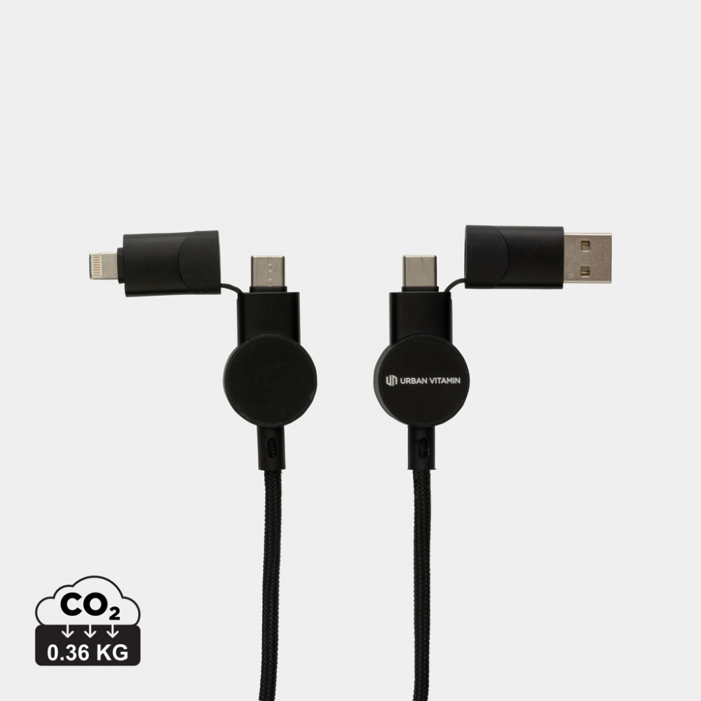 Logotrade promotional product image of: Oakland RCS recycled plastic 6-in-1 fast charging 45W cable