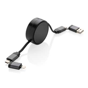 Logotrade promotional gift image of: Terra RCS recycled aluminium retractable 6 in 1 cable