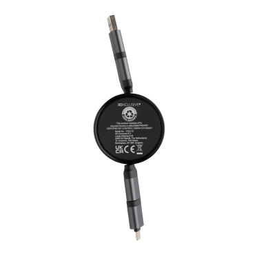 Logo trade promotional products picture of: Terra RCS recycled aluminium retractable 6 in 1 cable