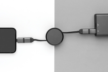 Logo trade corporate gifts image of: Terra RCS recycled aluminium retractable 6 in 1 cable