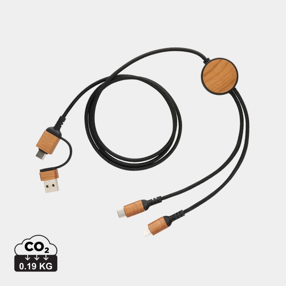 Logo trade advertising product photo of: Ohio RCS certified recycled plastic 6-in-1 cable
